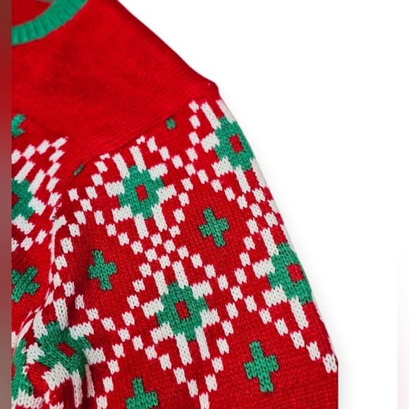 Holiday Time Light Up Western Cow Ugly Christmas Cozy Knit Sweater Unisex Red - Picture 6 of 10